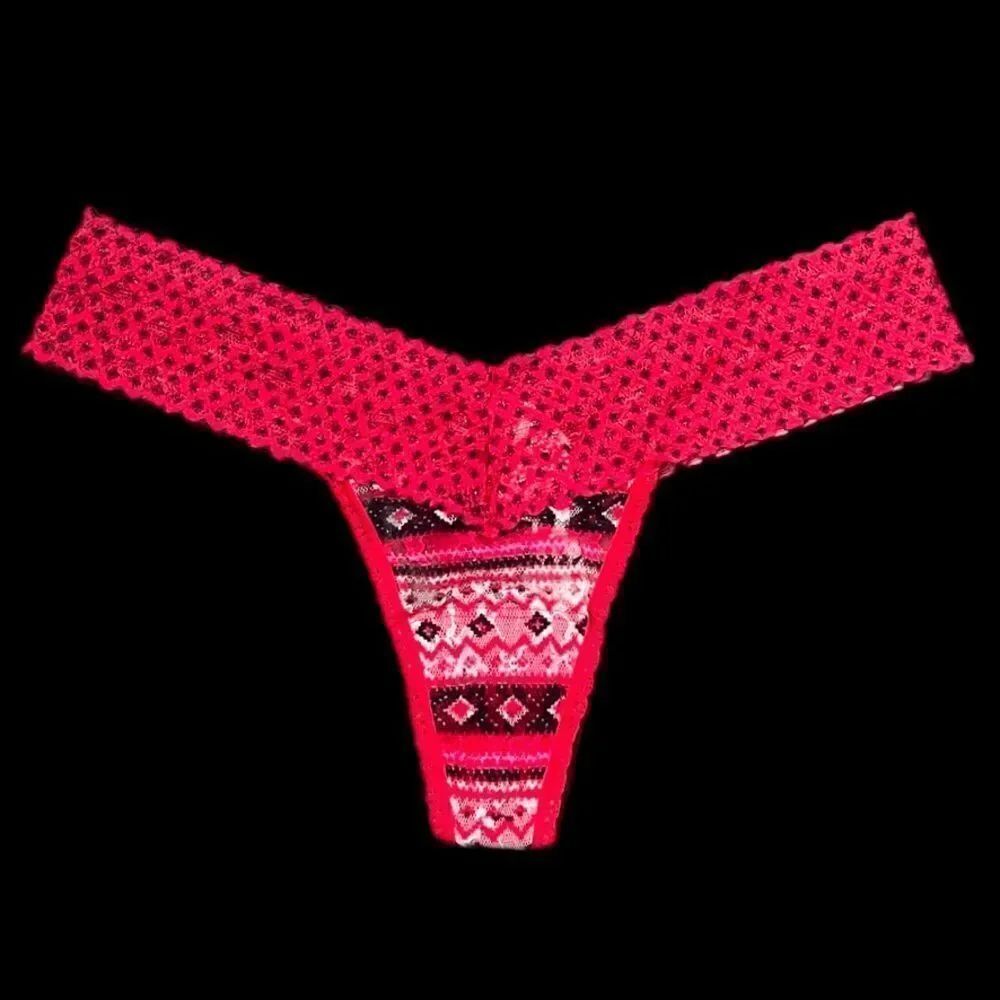 Victorias Secret Christmas Lace Thong panty One Size fits all S M L multicolor